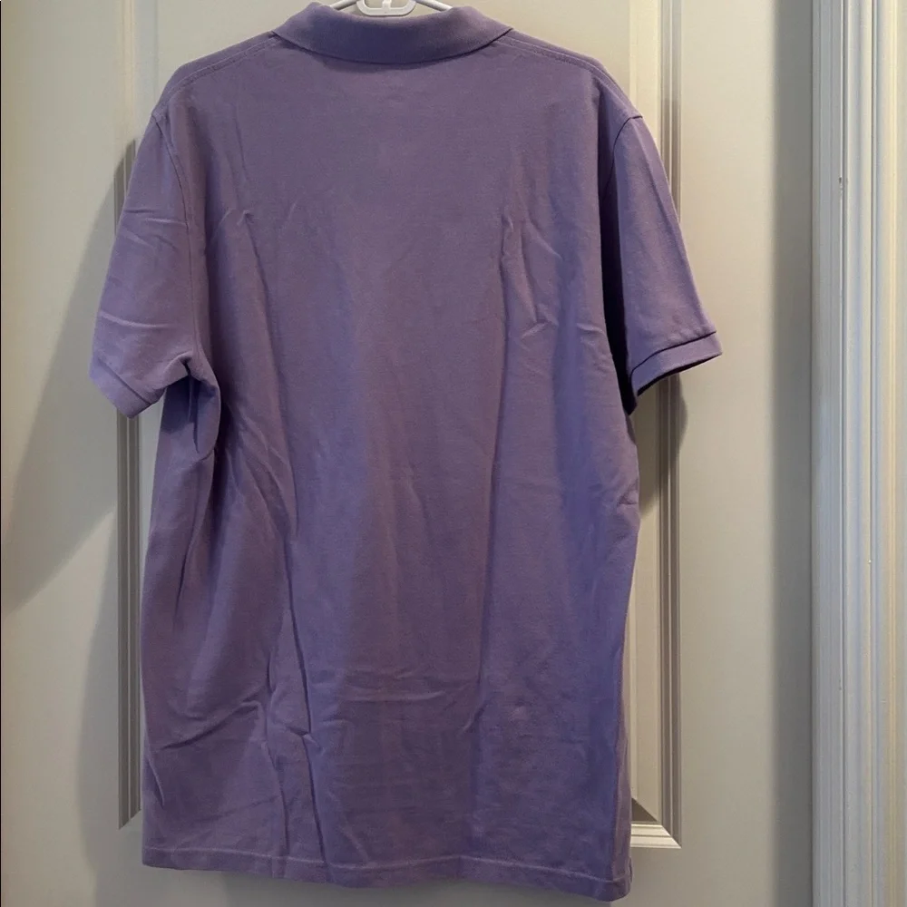 J. Crew 1/4 button Polo Short Sleeve Slim Fit Shirt cotton men’s size L lavender
